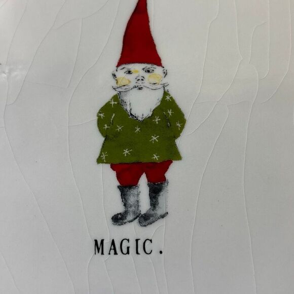 Rae Dunn Christmas platter Magic Merry Mischief 3 elf elves plate tray +2 plates - Picture 2 of 9